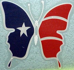  Puerto Rico Butterfly Sticker with Puerto Rican flag Special Design